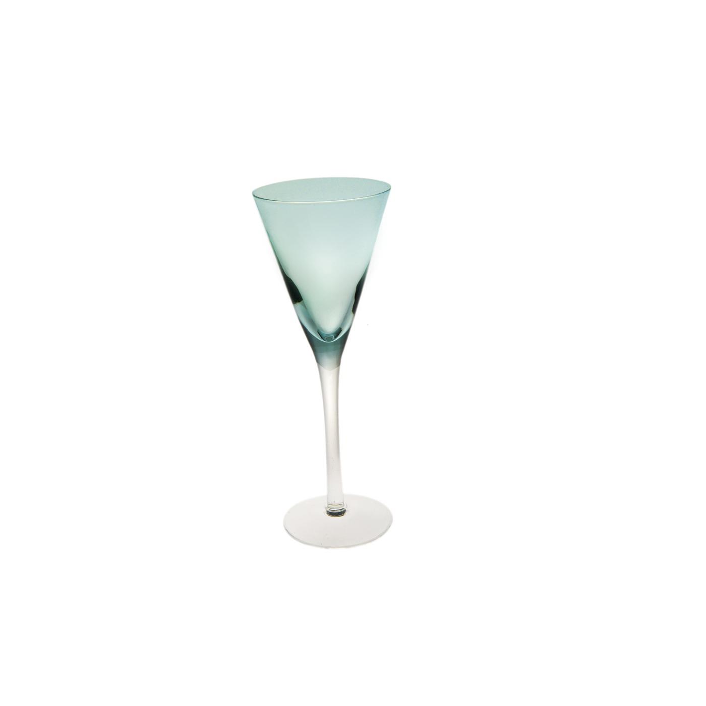 Colored Flute Glass - Aqua 7 oz