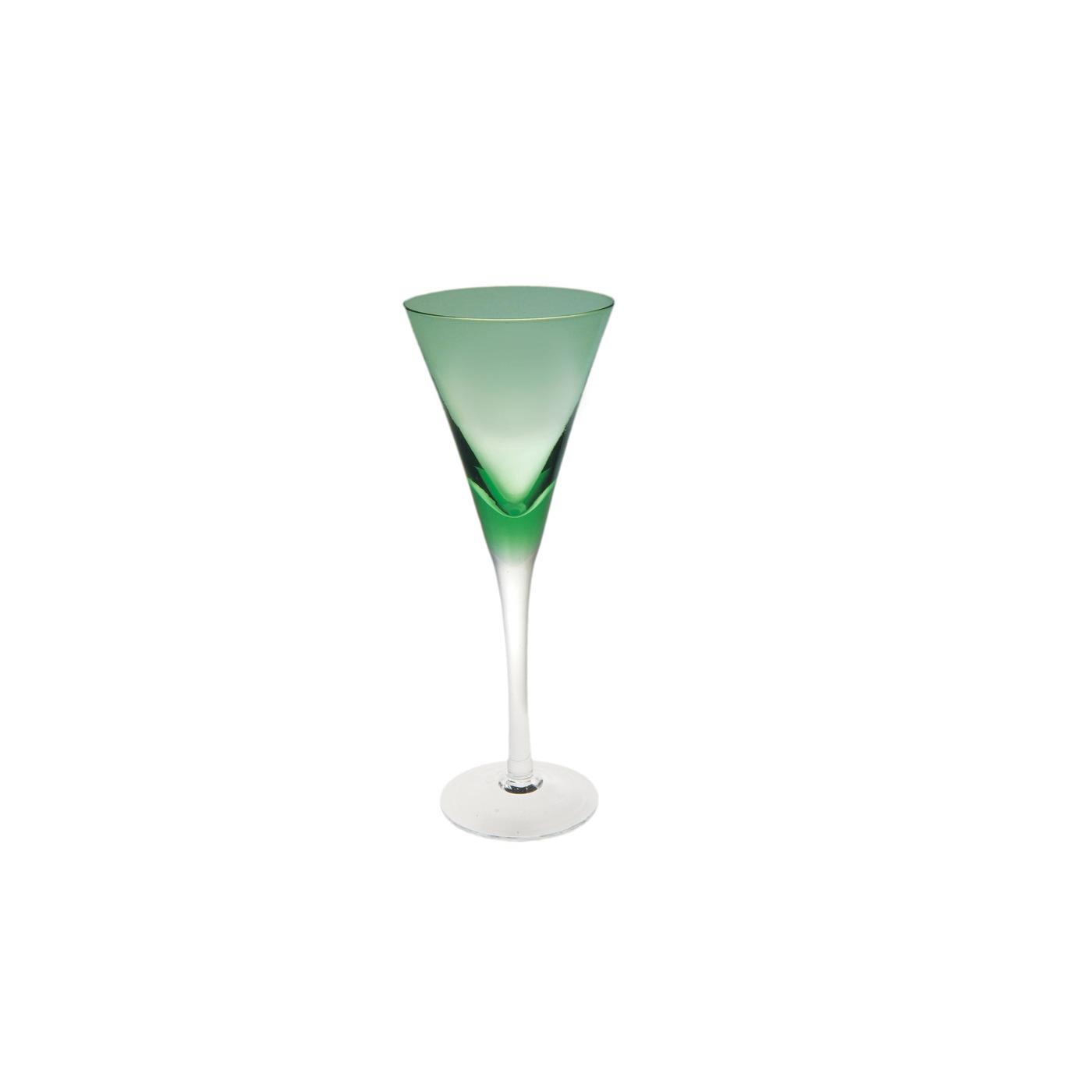 Colored Flute Glass - Light Green 7 oz
