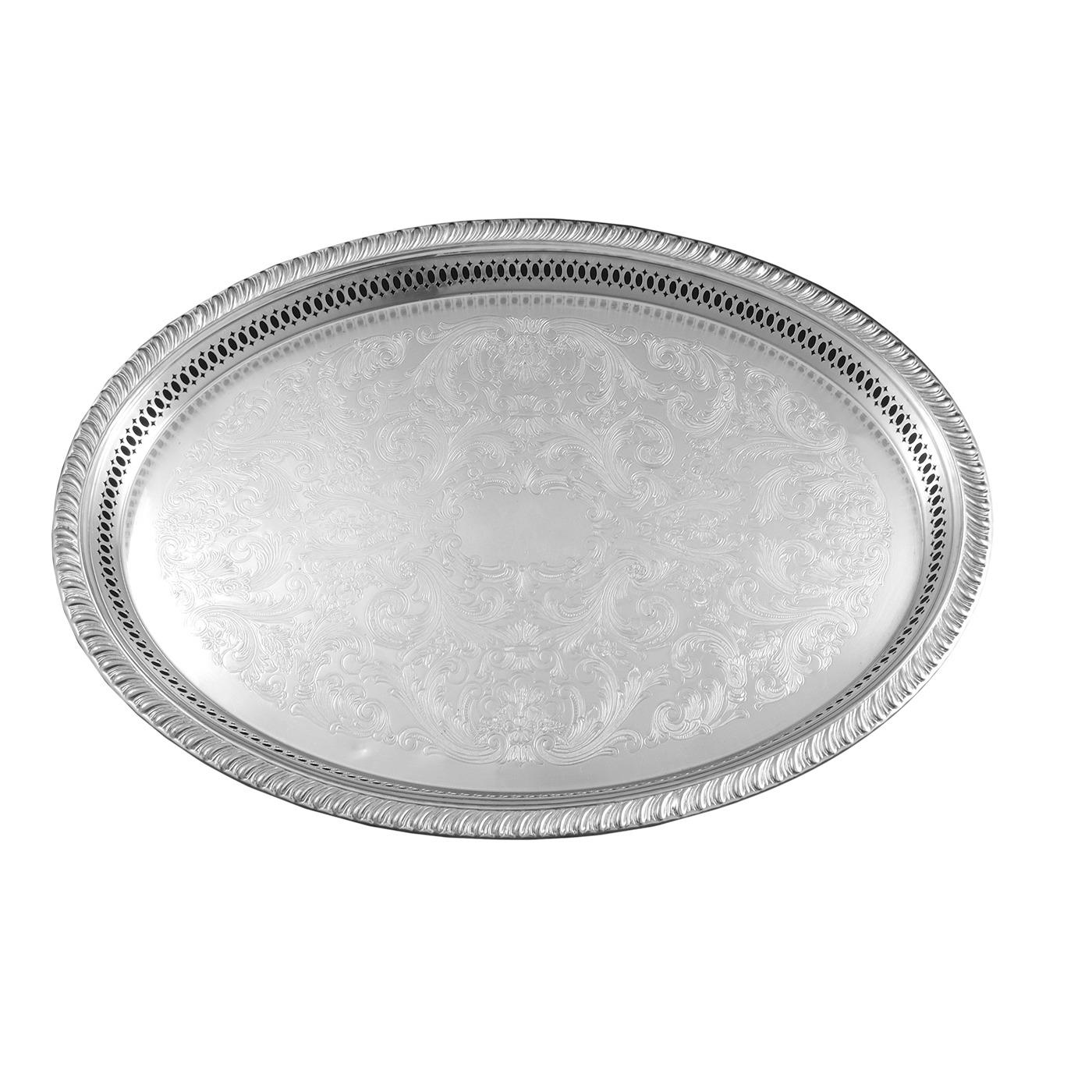 Silver Gallery Oval Tray 18