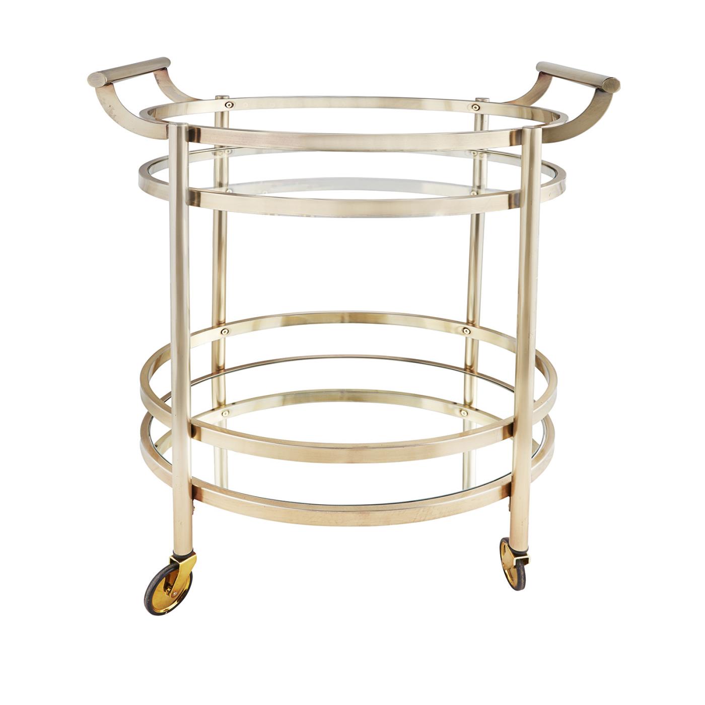 Glass Bar Cart - Silver