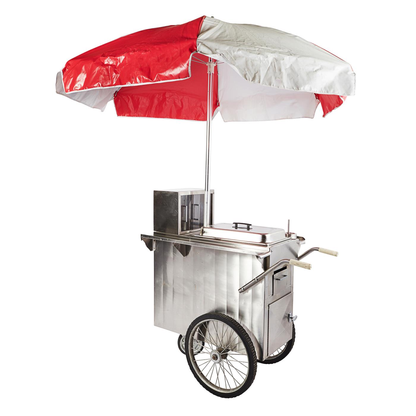 Hot Dog Cart Umbrella - Red & White