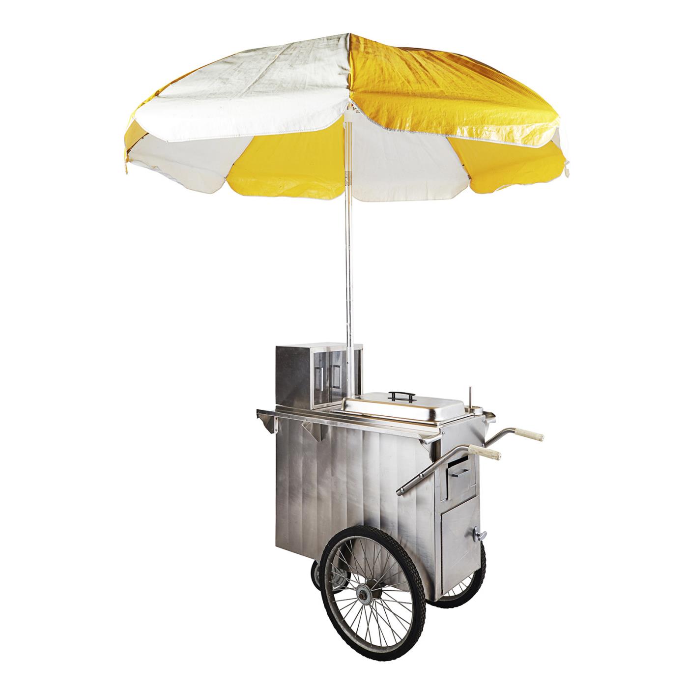 Hot Dog Cart Umbrella - Yellow & White