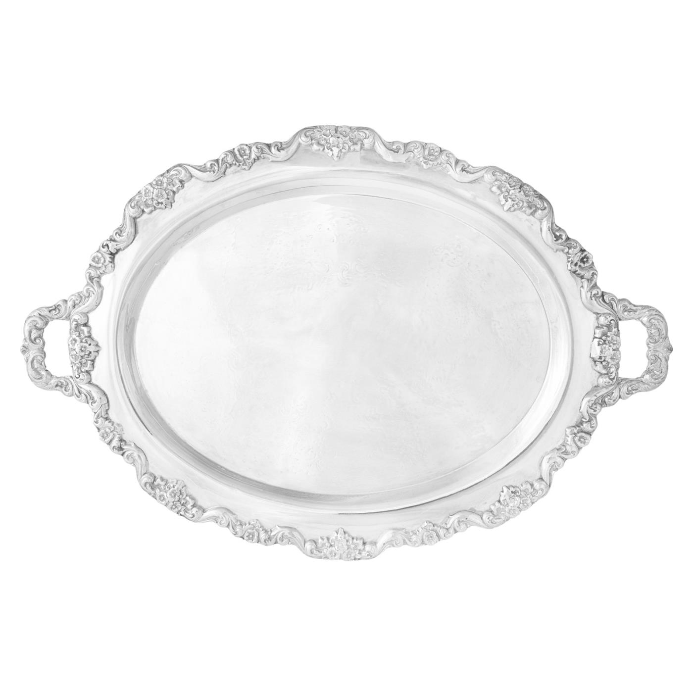 Silver Oval Tray With Handles