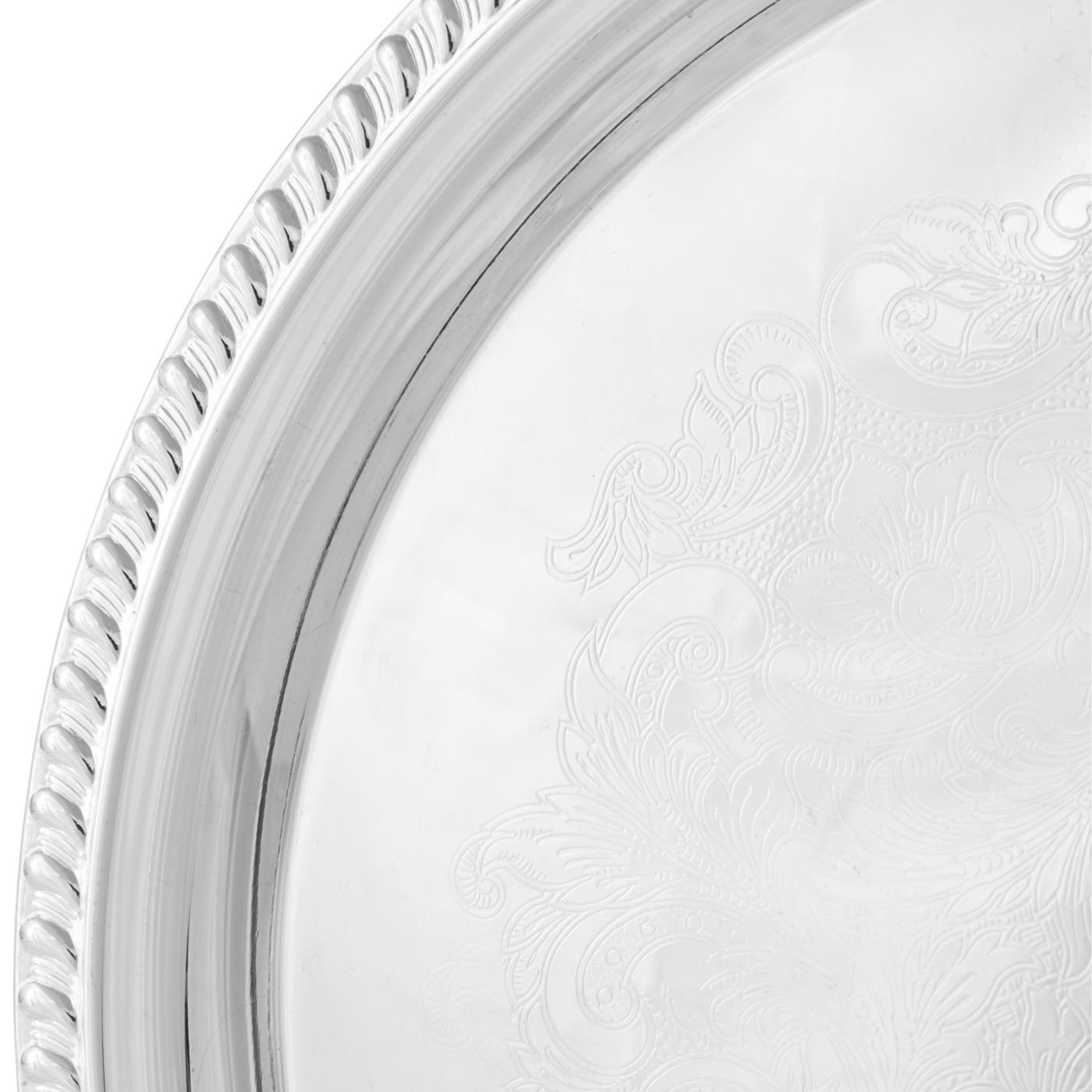Detail Shot of Silver Round Trays