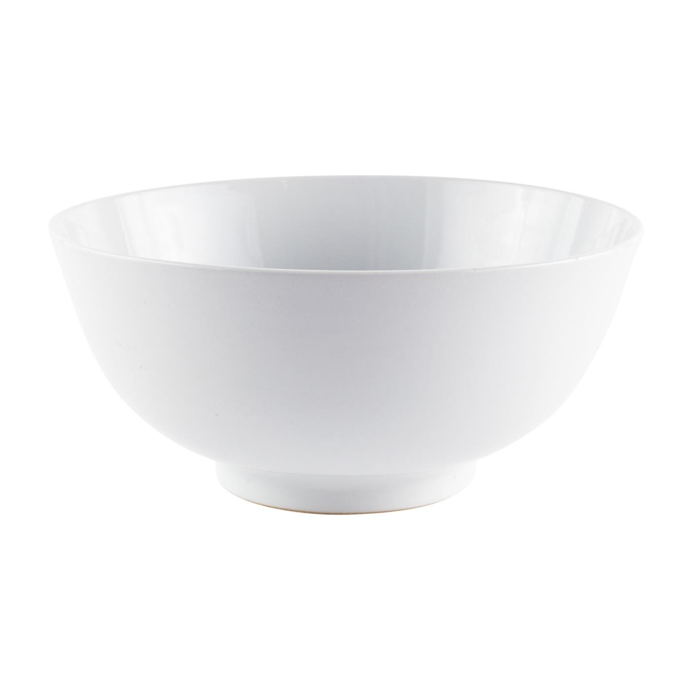 White Ceramic Round Bowl - 12"