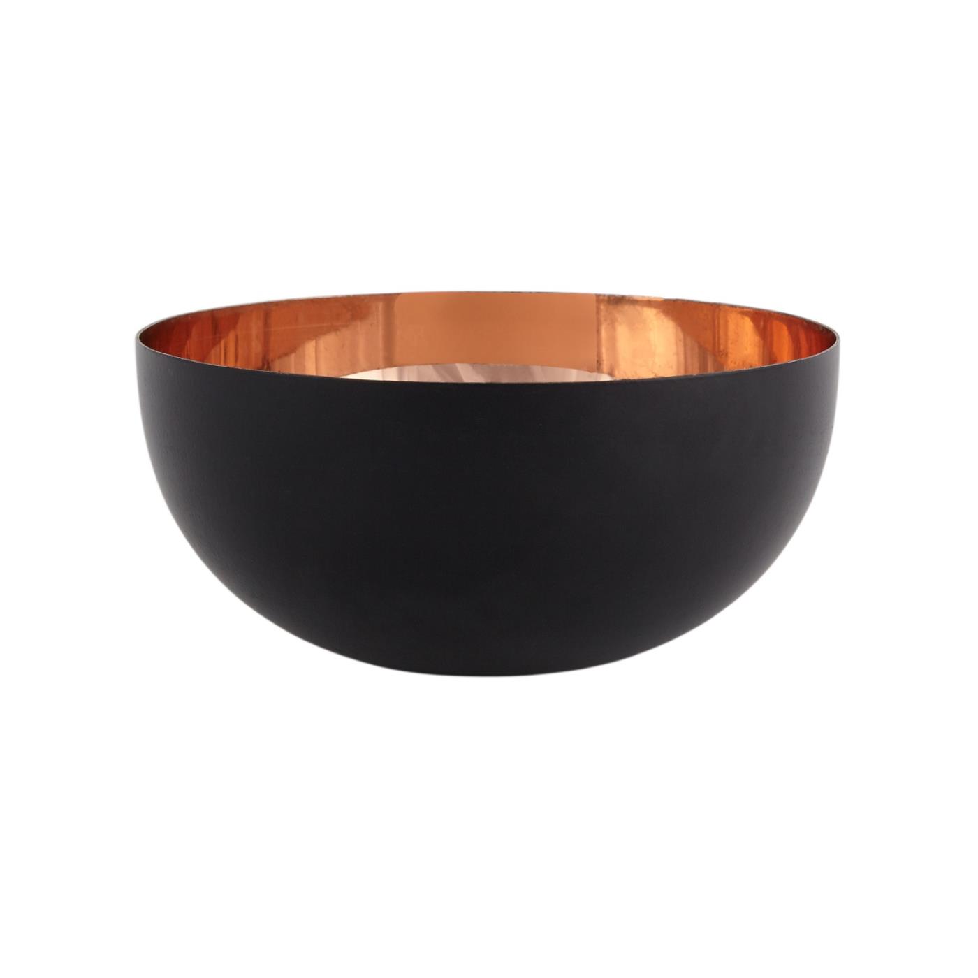 Black Enamel Copper Bowl - 6" Deep