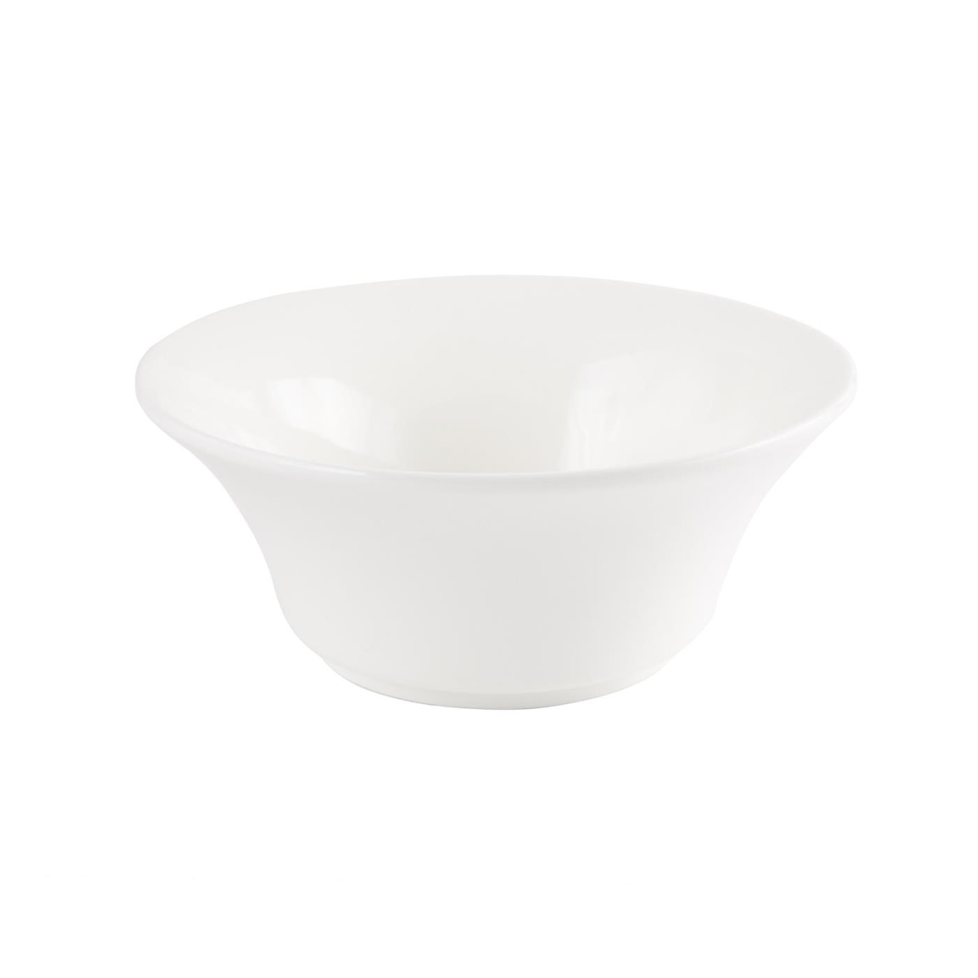 White Ceramic Flared Bowl - 6"