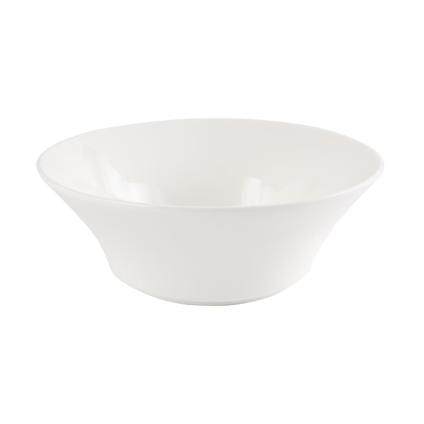 White Ceramic Flared Bowl - 7.5"