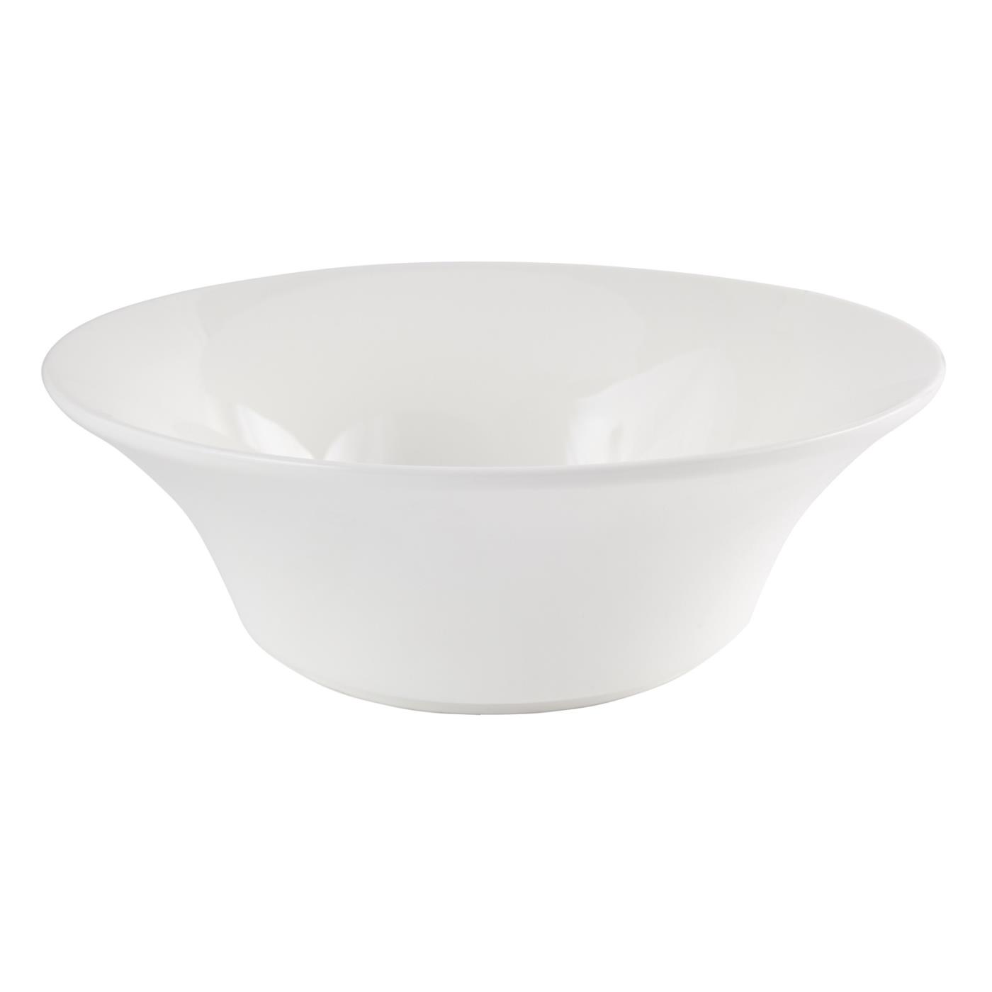White Ceramic Flared Bowl - 10"