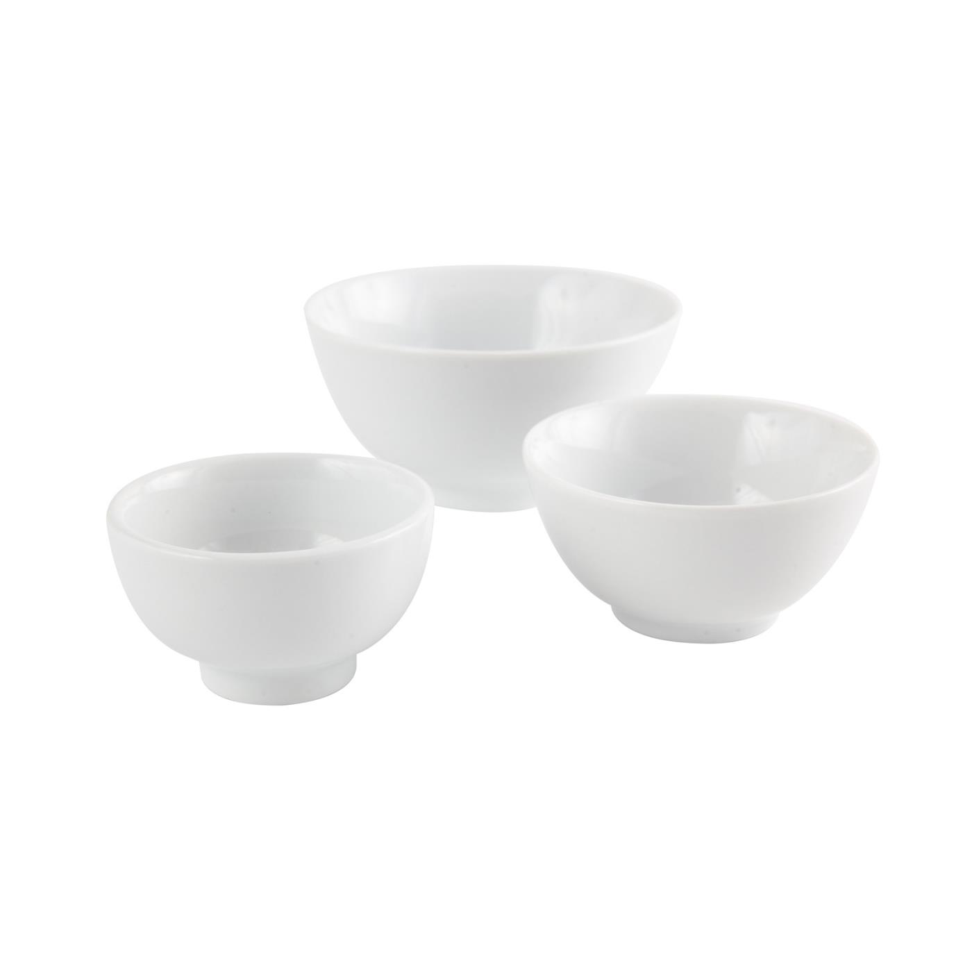 White Ceramic Round Rice Bowl