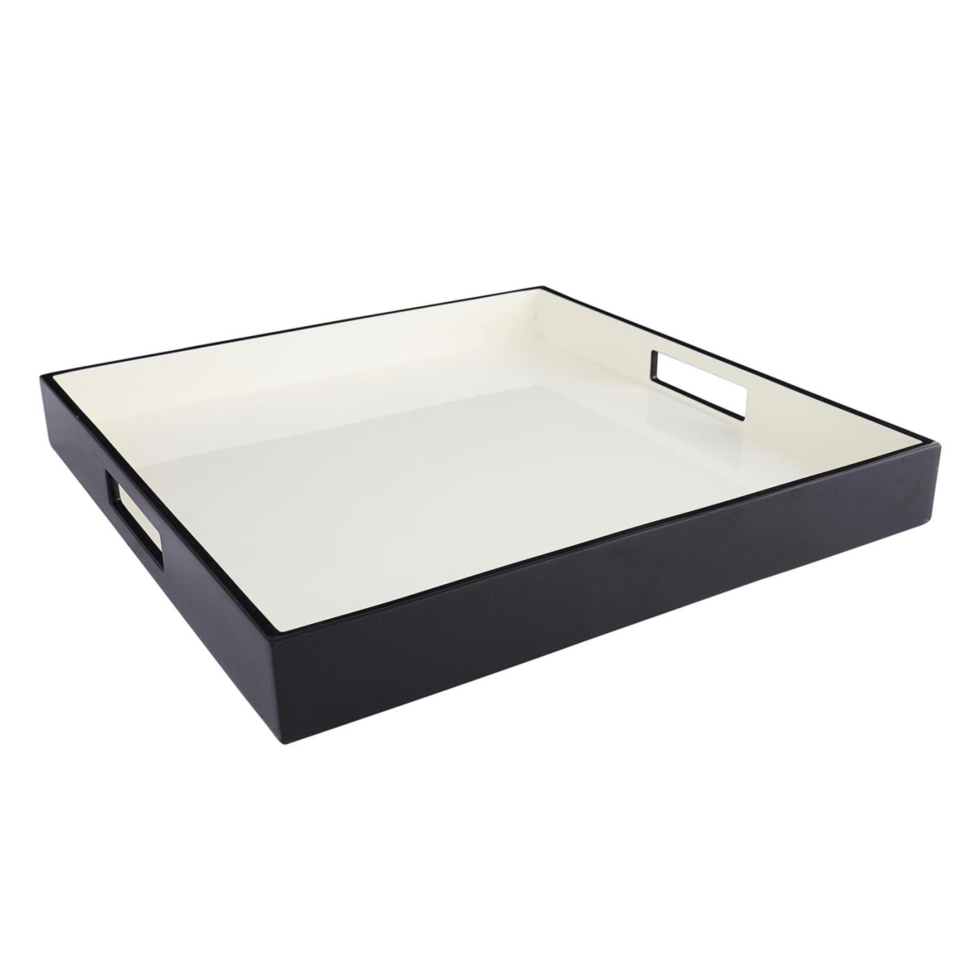 White Candy Lacquer Square Tray 16