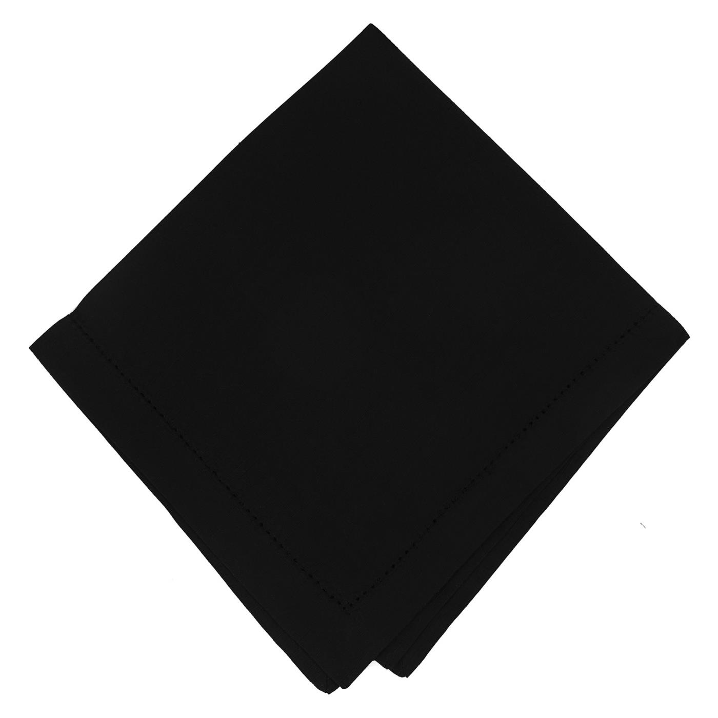 Black - Linen - Hemstitched