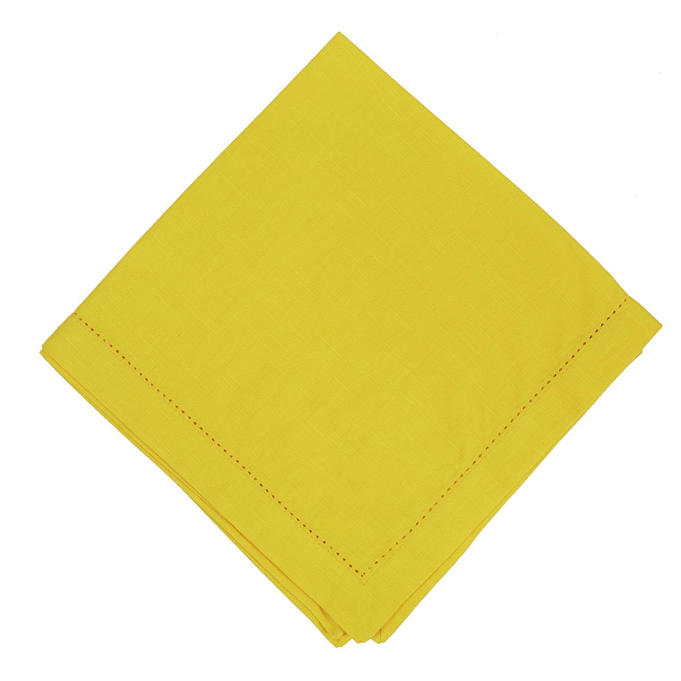 Yellow - Linen - Hemstitched