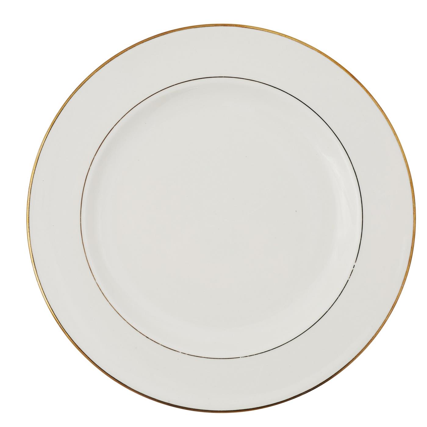 Ecru Gold Rim Dinner Plate 10