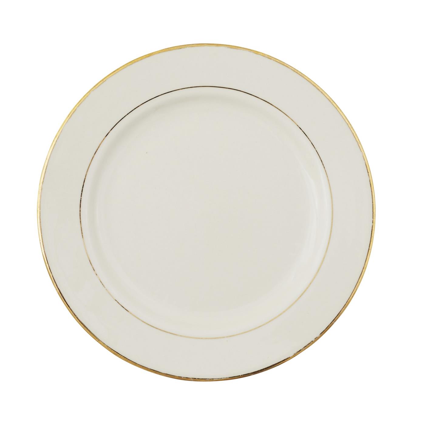 Ecru Gold Rim Lunch Plate 9