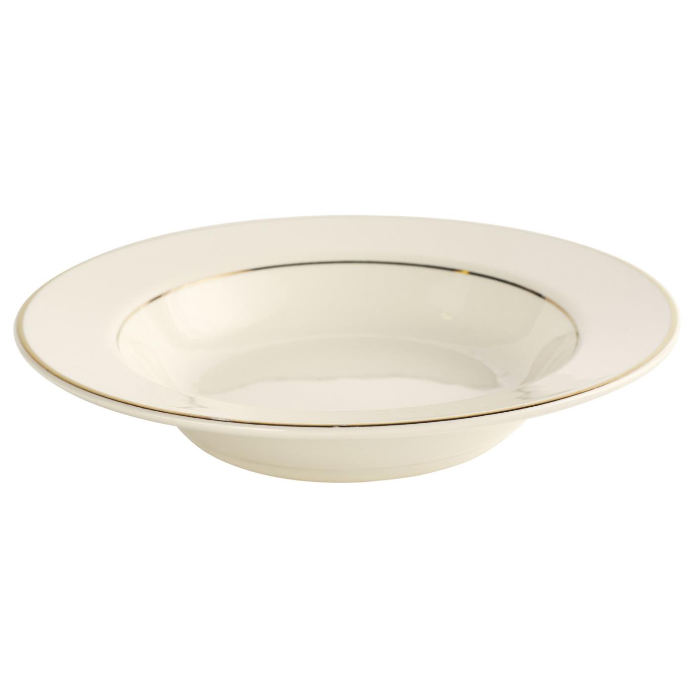 Ecru Gold Rim Soup Bowl 8