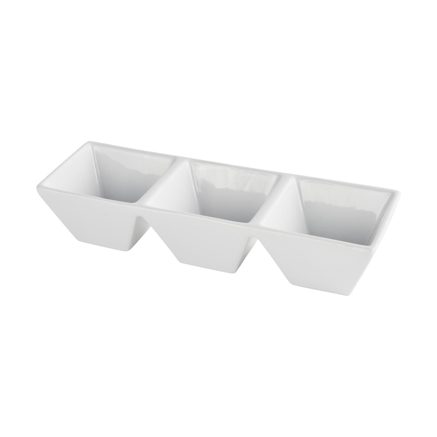 Rectangular Tasting Dish w/ 3 Square Compartments
