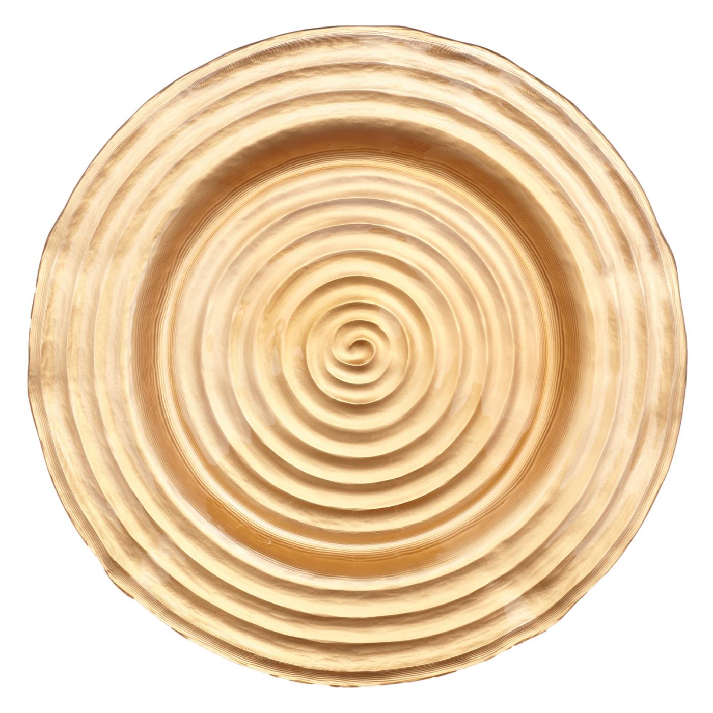 Swirl Glass Charger - Gold 13"
