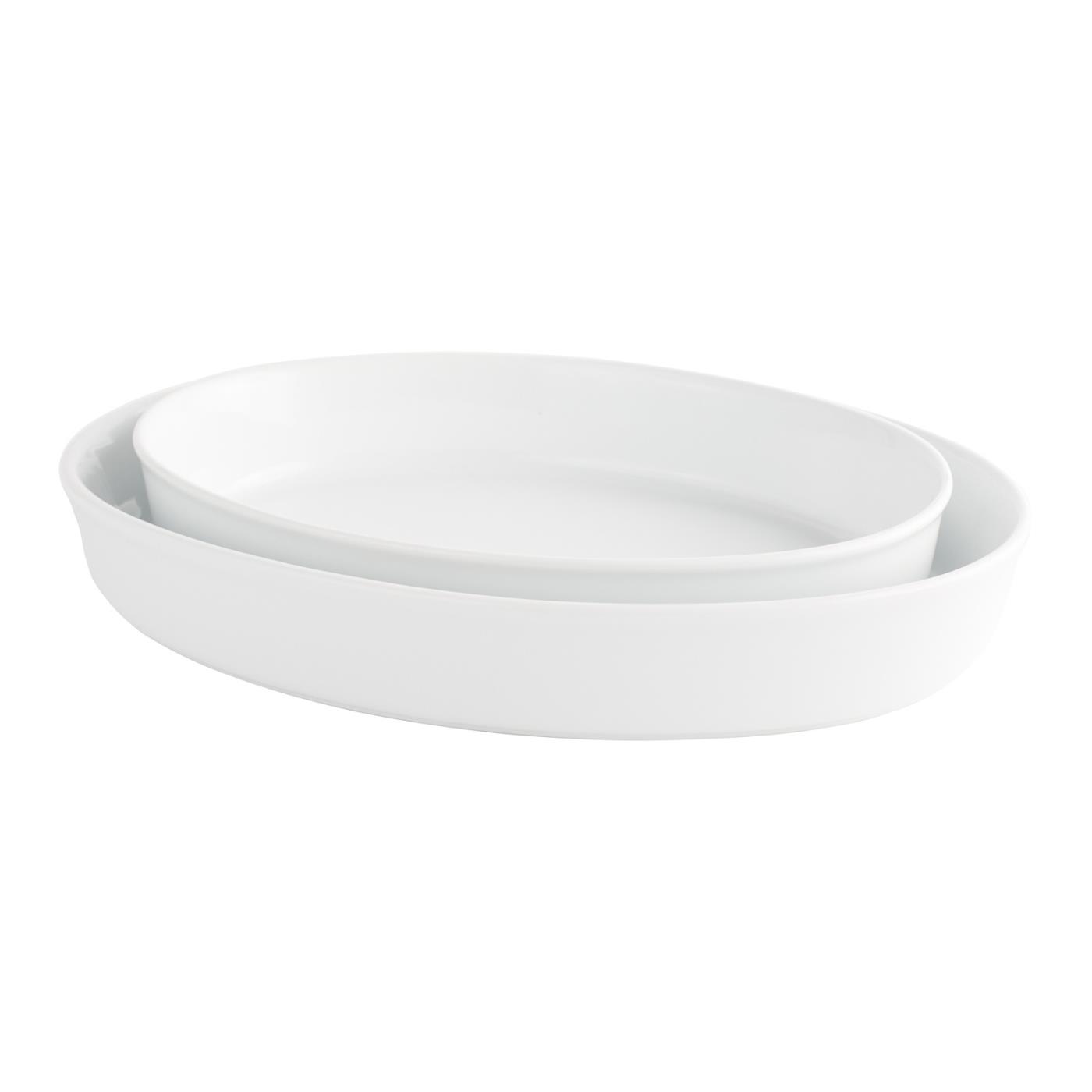 White Ceramic Oval Casserole Dish