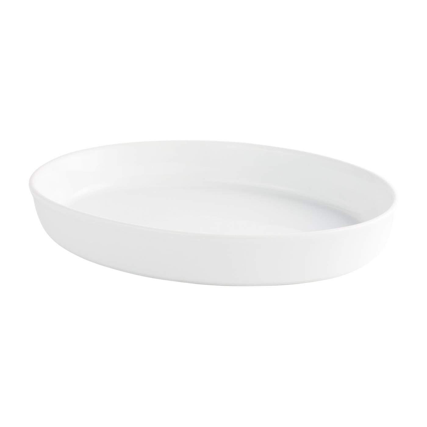 White Ceramic Oval Casserole Dish - 14.75" x 10"