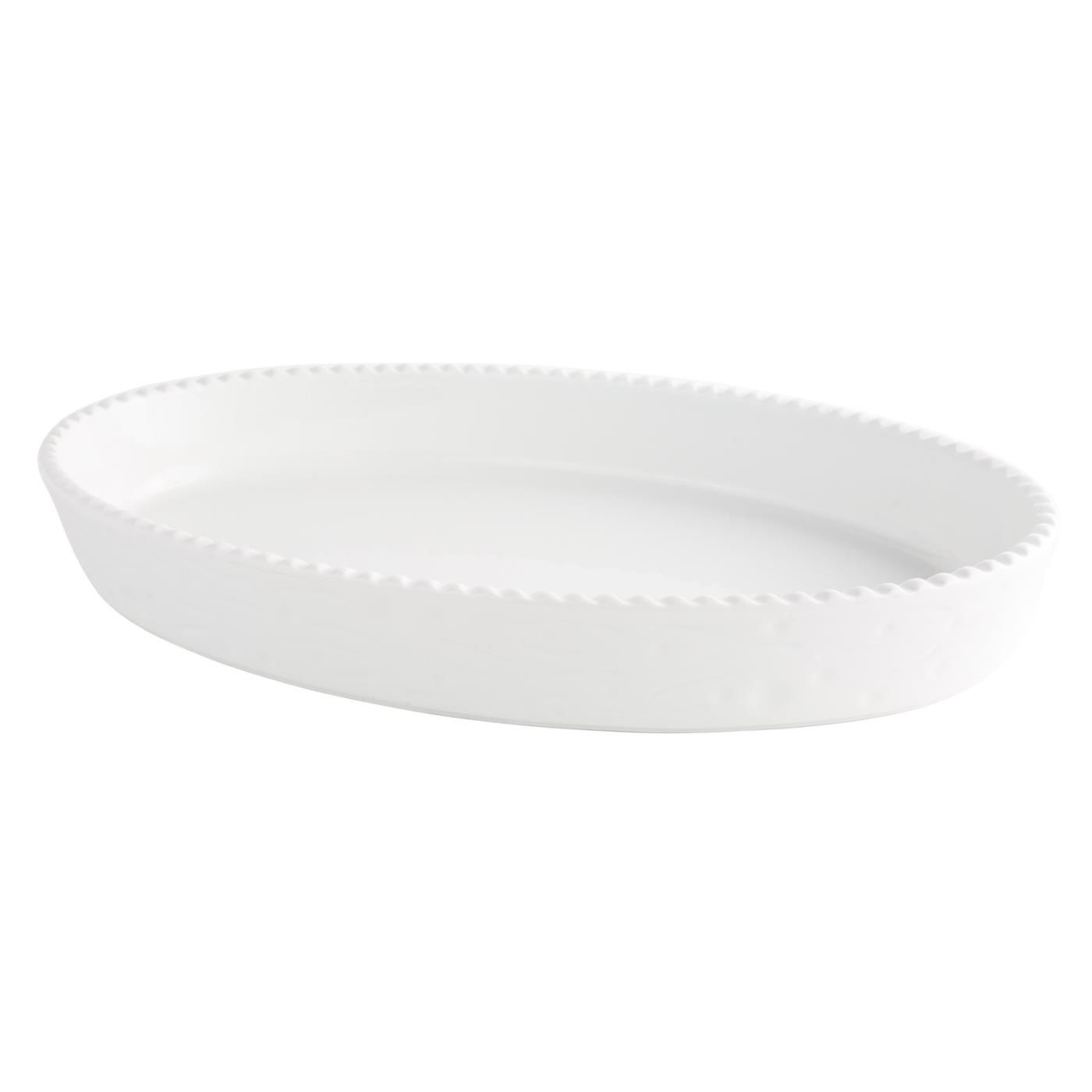 White Ceramic Oval Casserole Dish - 19" x 11.5"