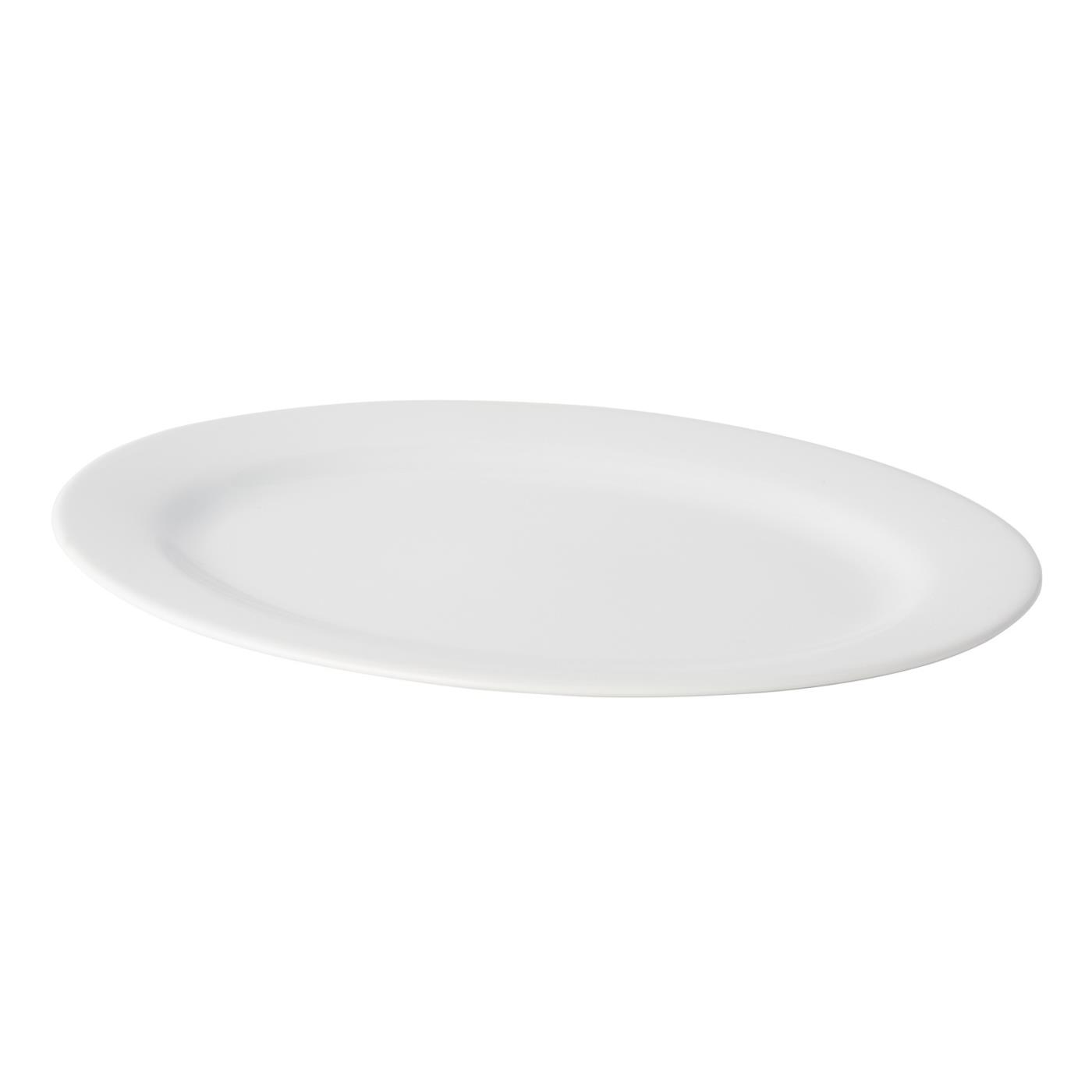 White Ceramic Oval Platter - 18"