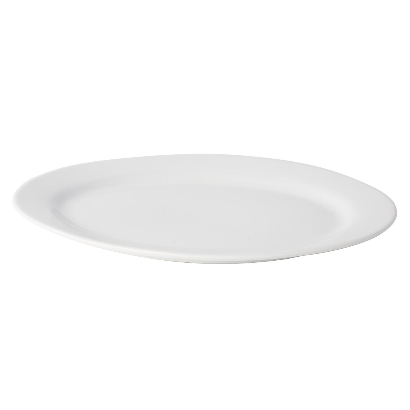 White Ceramic Oval Platter - 20"