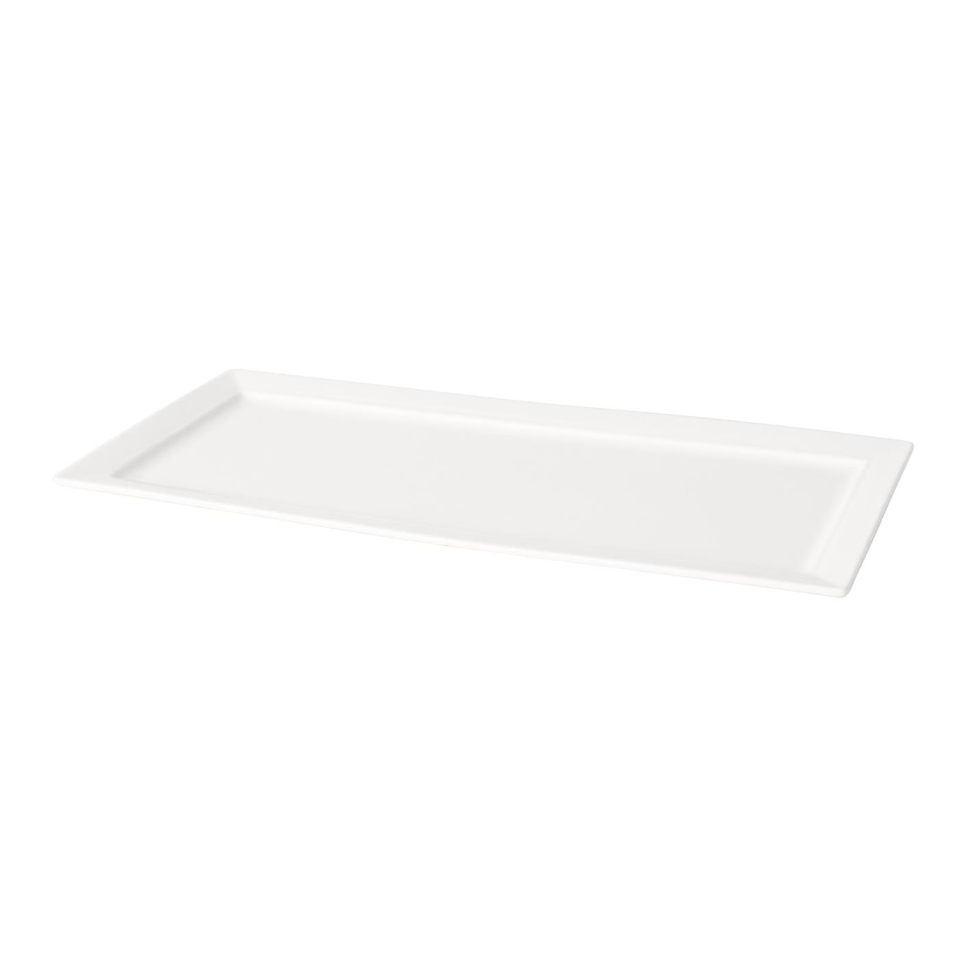 White Ceramic Rectangular Platter - 7" x 16"