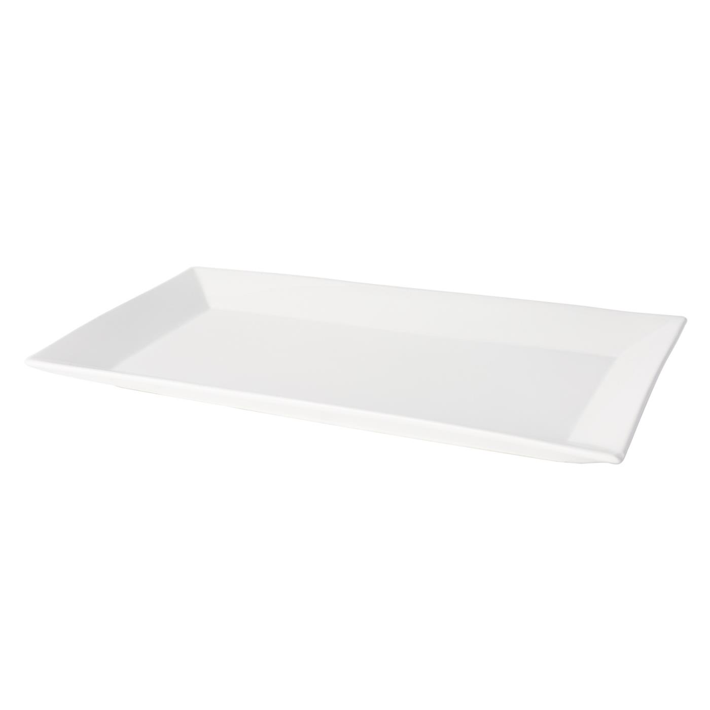 White Ceramic Rectangular Platter - 10" x 18"