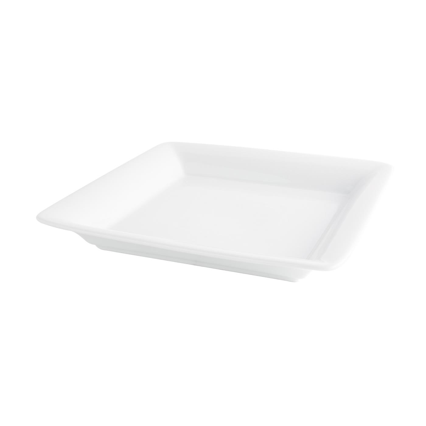 White Ceramic Square Platter - 14"