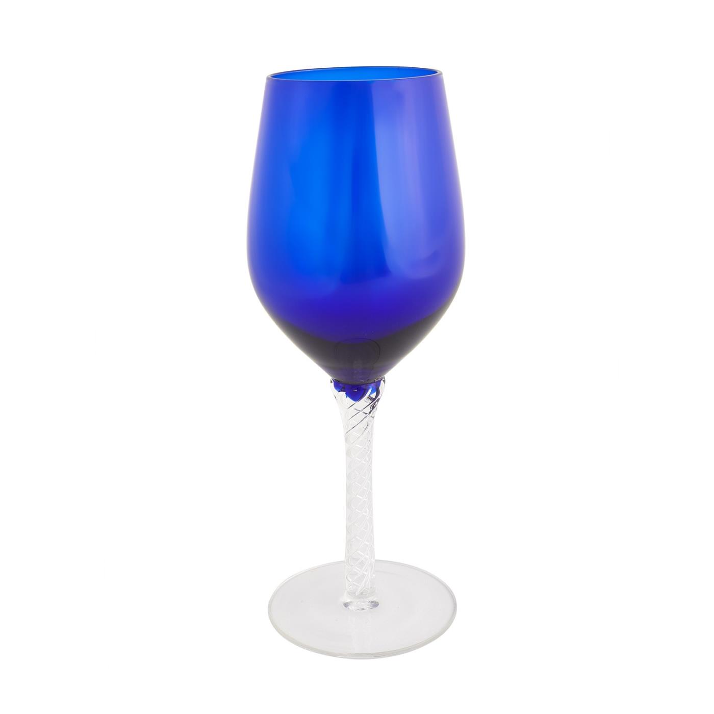 Blue Braided Wine Glass