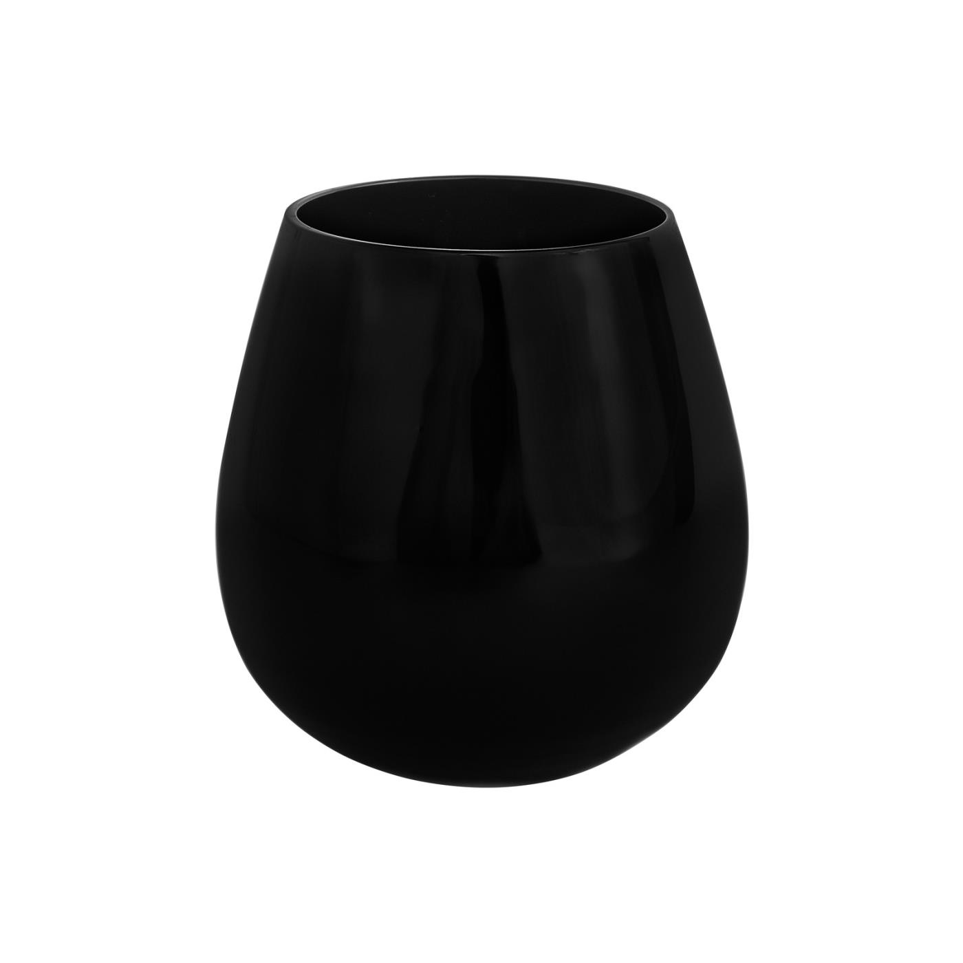 Stemless Black Glass