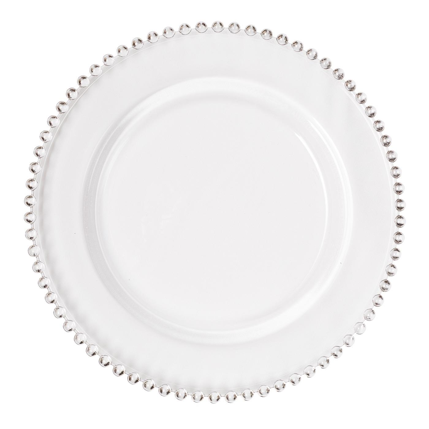 Silver Beaded Glass Charger Rentals NYC SDPR NYC, NJ