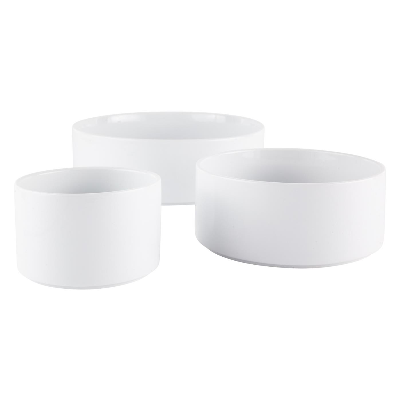 White Ceramic Straight Sided Bowl