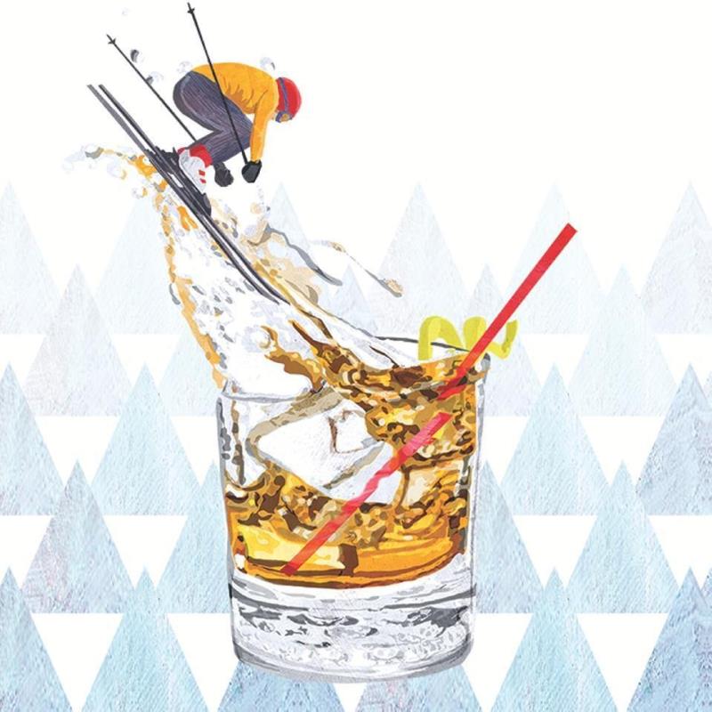 Apres Ski Bourbon Paper Cocktail Napkins