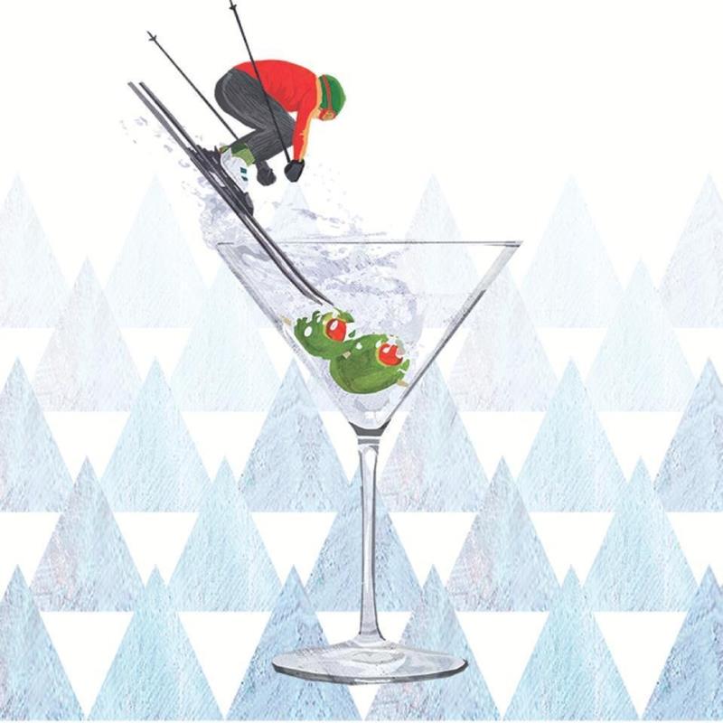 Apres Ski Martini Paper Cocktail Napkins