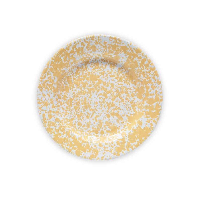 Tin Collection -  Splatter Tin Dinner Plate 10.25", Yellow