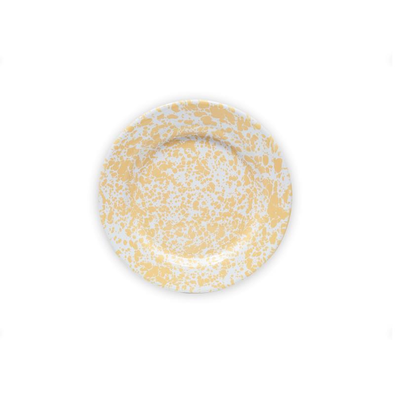 Tin Collection -  Splatter Tin Salad Plate 8", Yellow