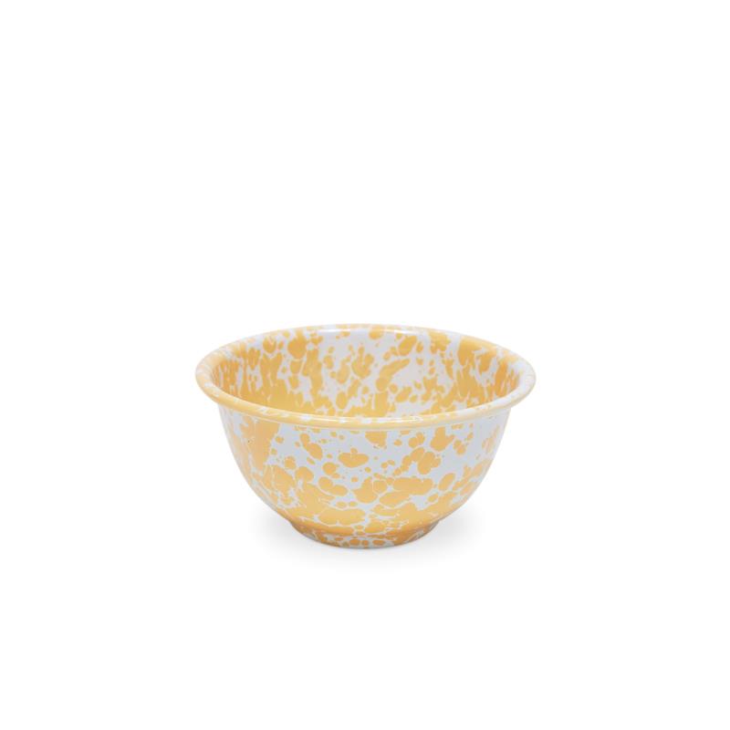 Splatter Tin Footed Bowl 5.25", Yellow