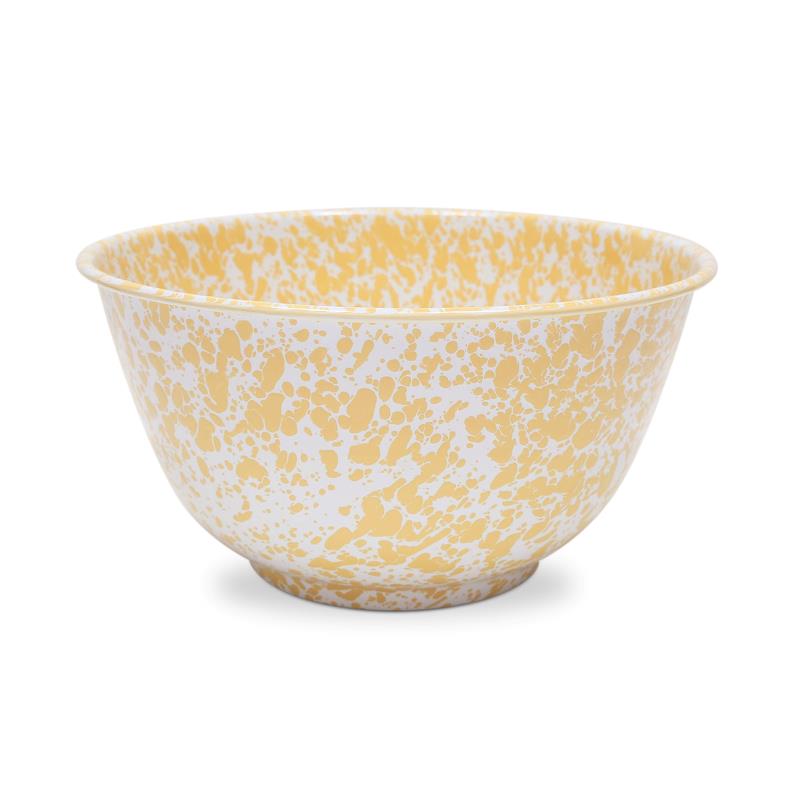 Splatter Tin Bowl 10.75", Yellow