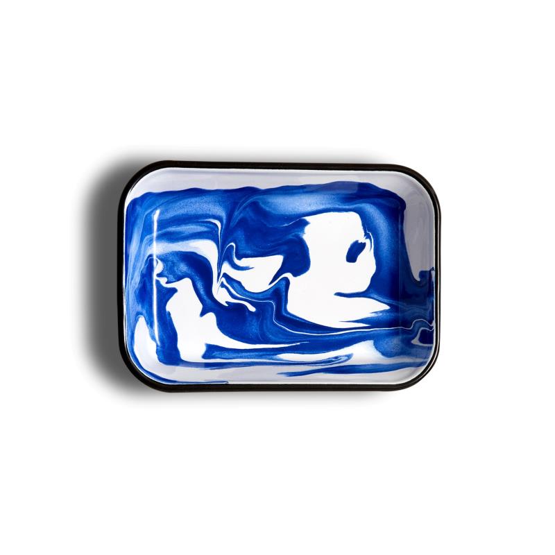 Swirl Deep Rectangle Dish, Blue