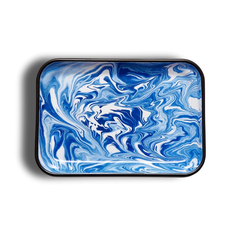 Swirl Rectangle Tray, Blue