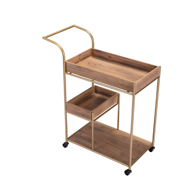 Bar Cart with Tray Brown