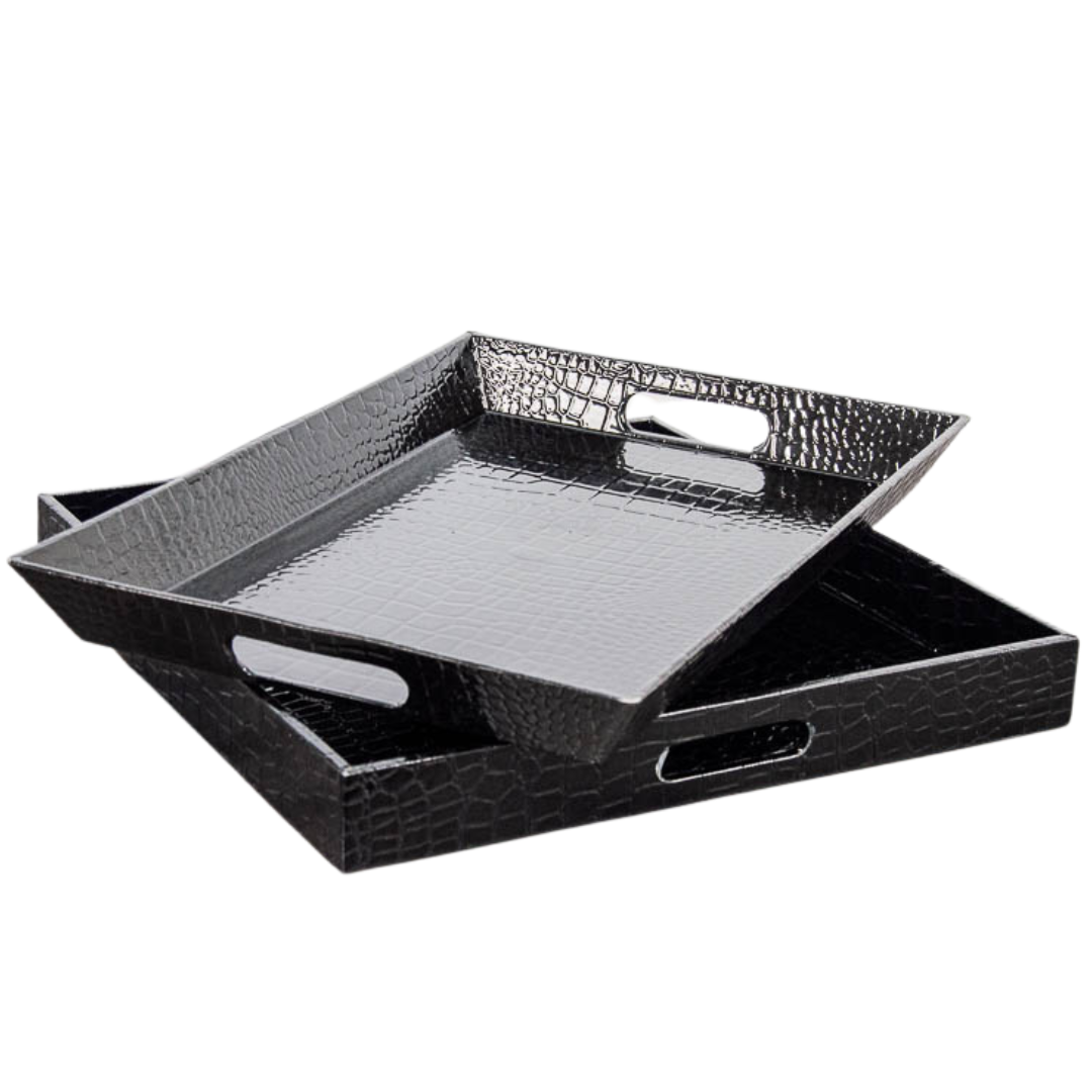 Black Gator Lacquer Tray