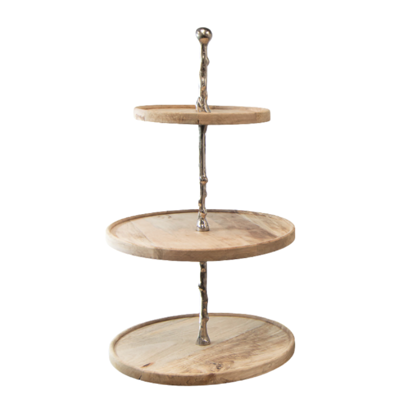 Large Stands - 3-Tier Rustic Wood Stand