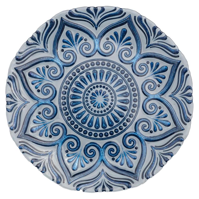 Blue Mandala Glass Charger - 13