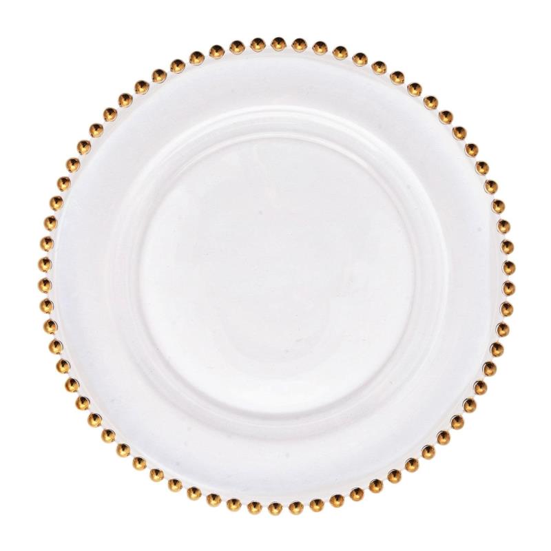 Gold Beaded Designer Plate