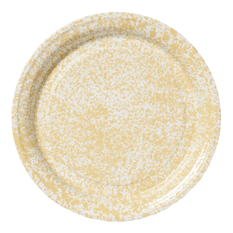 Splatter Tin Round Tray 20.5", Yellow