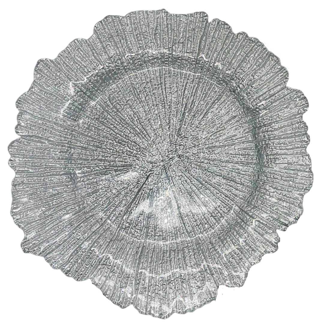 Silver Sea Sponge Glass Charger