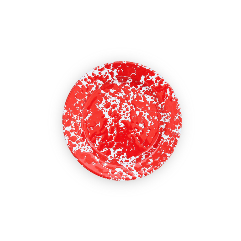 Tin Collection -  Splatter Tin Salad Plate 8", Red